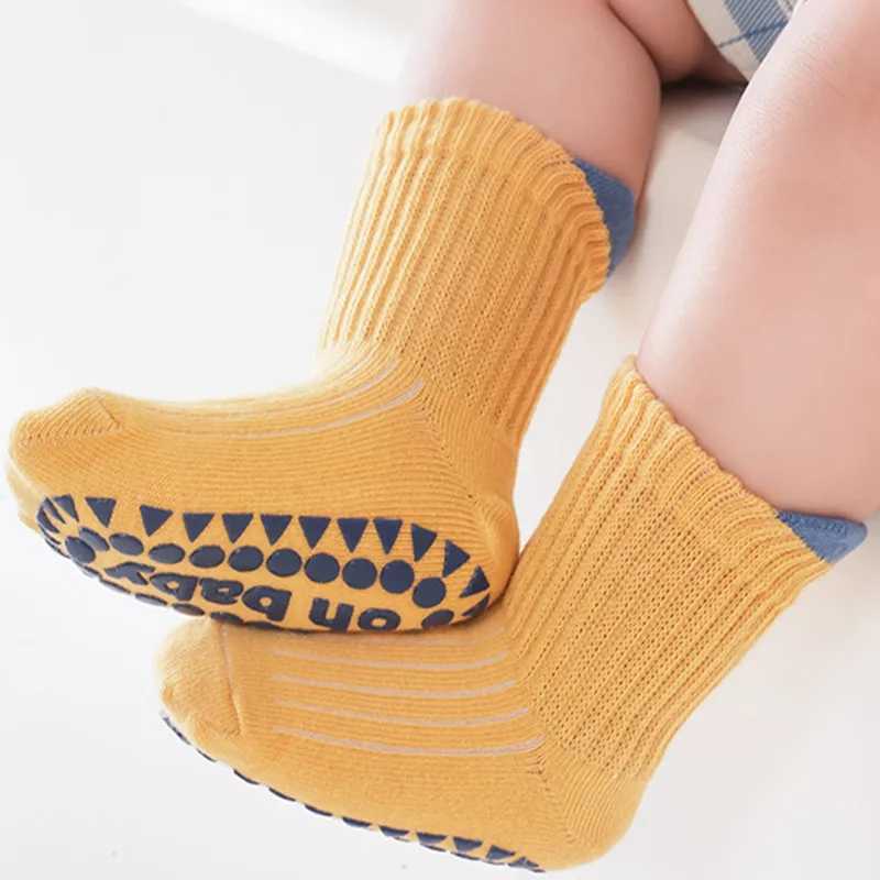 Lawadka 3Pairs/set Childrens Socks For Girls Boys Solid Kids Boy Girl Socks Non-slip Cotton 0-5Years Unisex Baby Toddler Sock CL240824