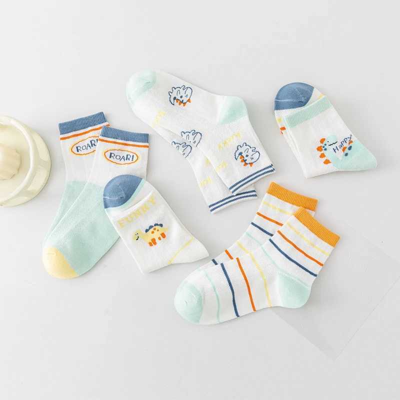 5 pairs of boys socks summer thin mesh breathable fashion childrens socks CL240824