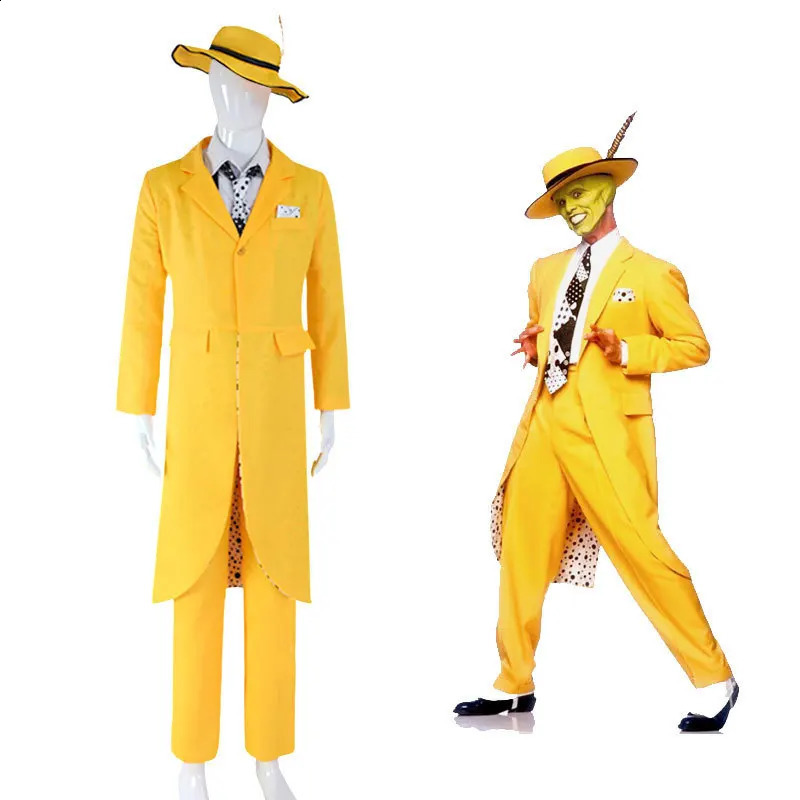 Halloween costume outfit geek cosplay set JimCarry mask performance anime 240823