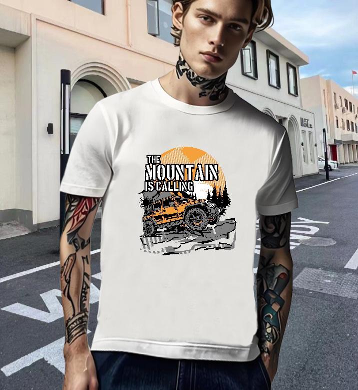 Free Shipping T-Shirts 230g Pure Cotton off-road vehicle Casual Beach White Plus Size Breathable Soft Tshirt for Man Woman Custom Tees