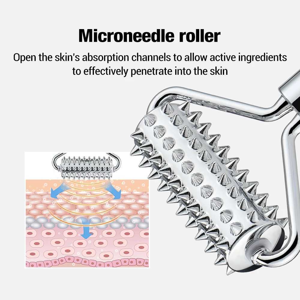 Stainless Steel Pointed Roller Spatula Massage Ball Stone Face Roller Massager To Improve Neck Facial Beauty Skin Care Tool CL240825
