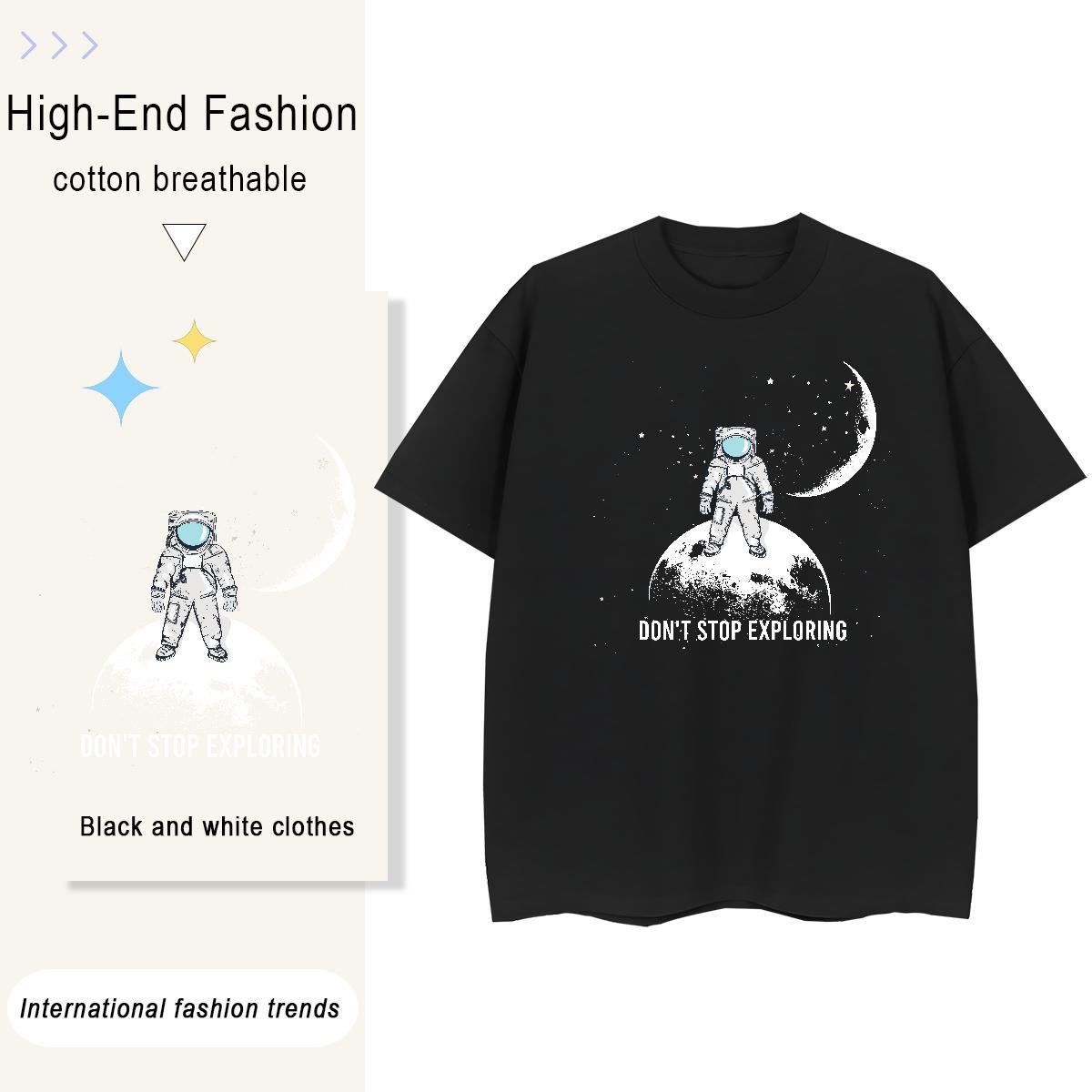 Popular Women Tshirts 230g Cotton universe High Street Hip Hop Women T Shirts Short Sleeve O-Neck Cartoon Anime Polos