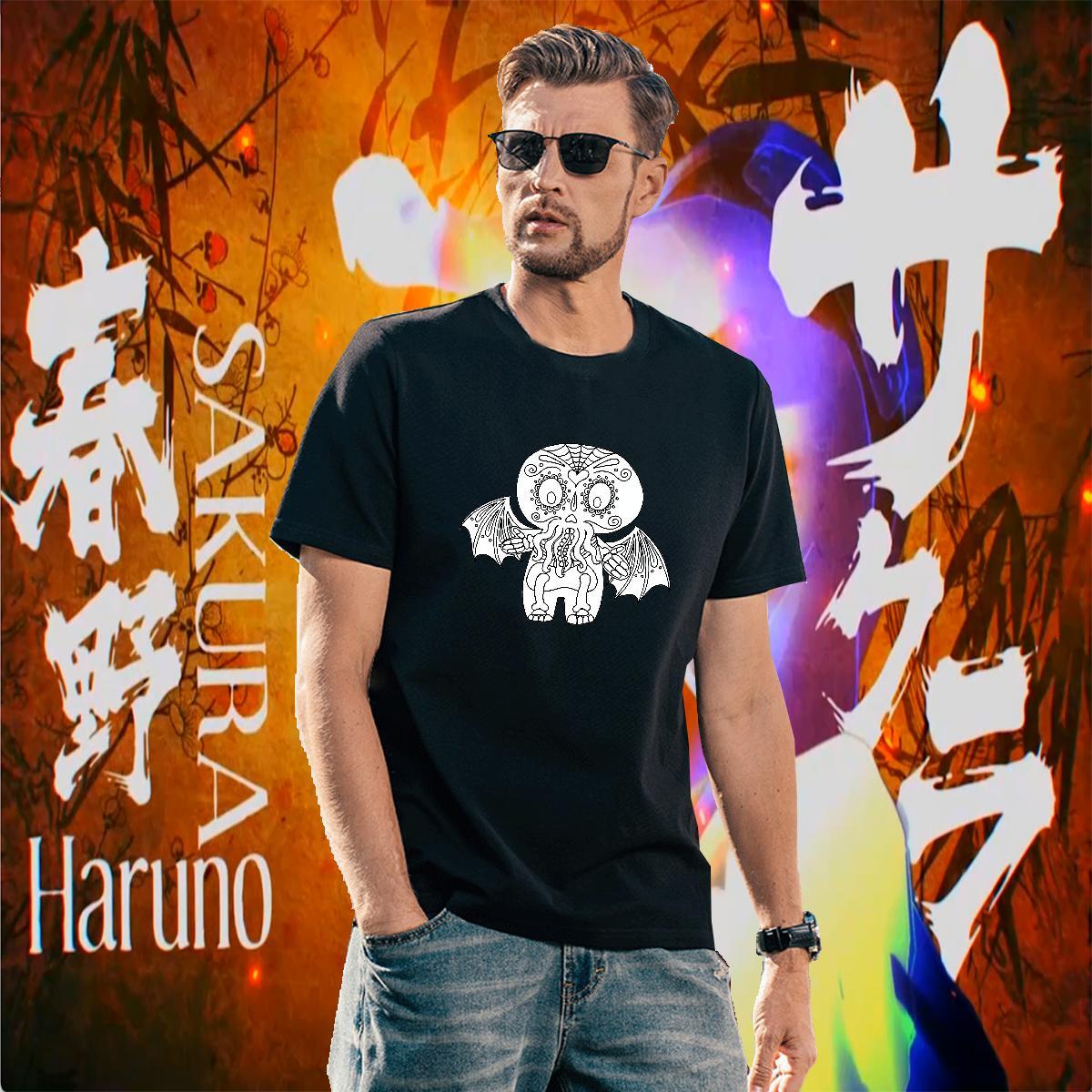 Popular T Shirts Men 230g Pure Cotton skull Casual Daily Wear DIY Anime Breathable Short Sleeve Tshirts 2024 Top Tees