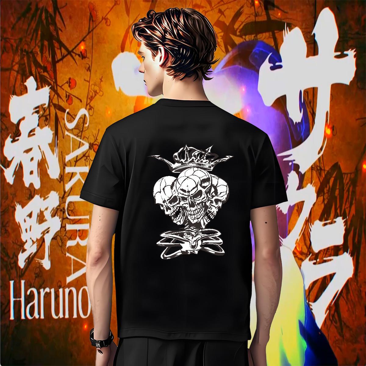 Soft T shirt 230g Pure Cotton skull Outdoor Custom Big Size O-Neck Short Sleeve Men Tshirts Customized Wear