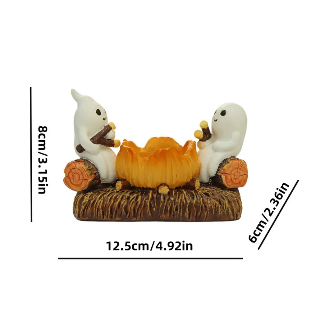 Ghost Campfire Flickering Candle Holder Spooky Halloween Candle Holder Tealight Holder for Halloween Home Decoration Gifts 240824