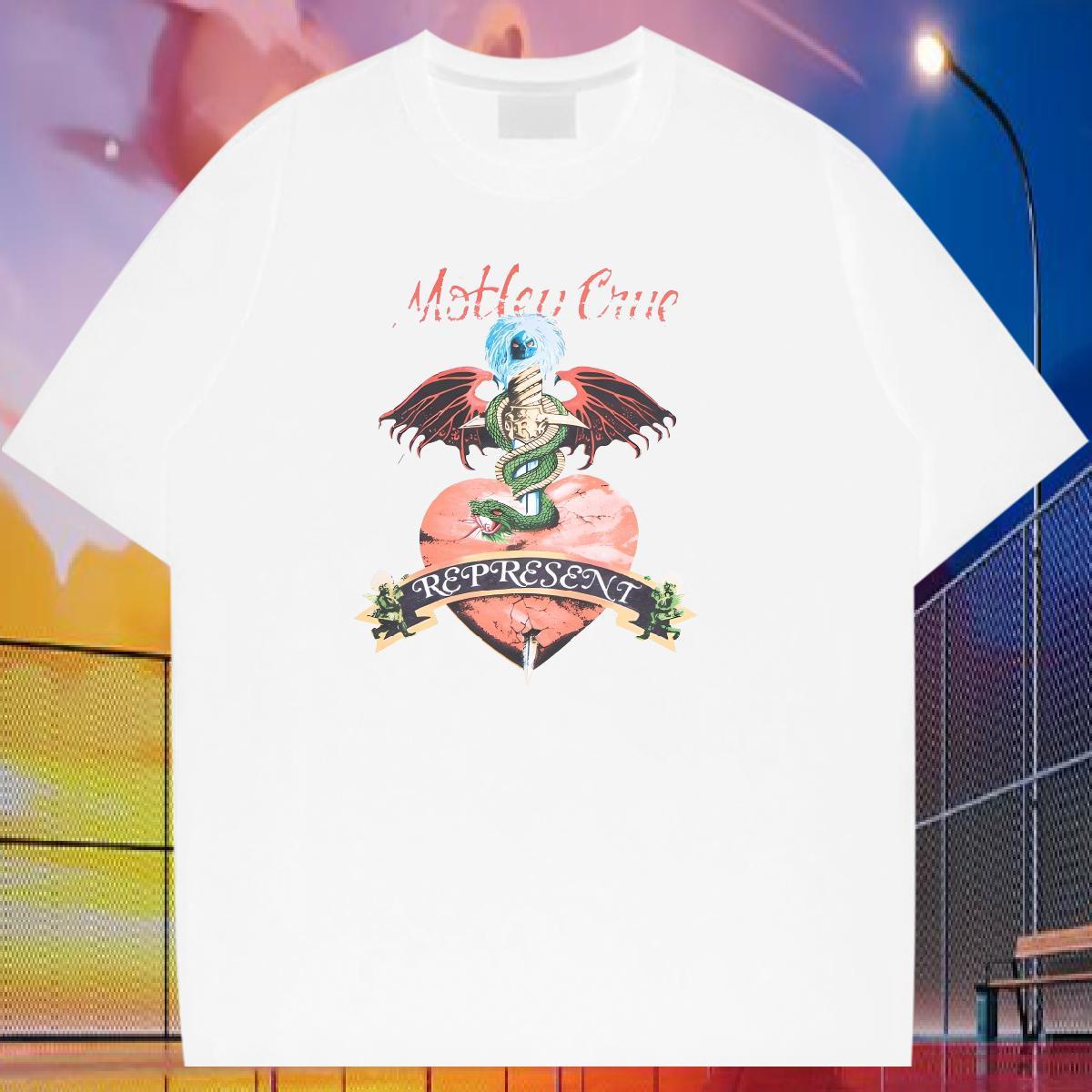 Unisex Men T Shirts 100% Cotton 230g skull Spring Summer Cartoon Print Crew Neck Tshirts 2024 New Tops