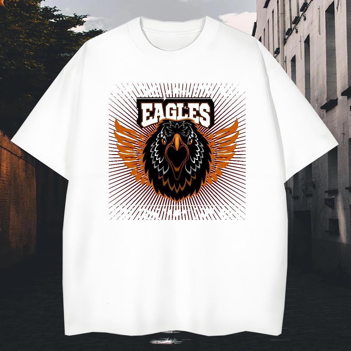 Custom Men Tops Tees eagle Home Outdoor 230g Cotton Tees Shirts Breathable Short Sleeve Unisex T shirt Custom Printed