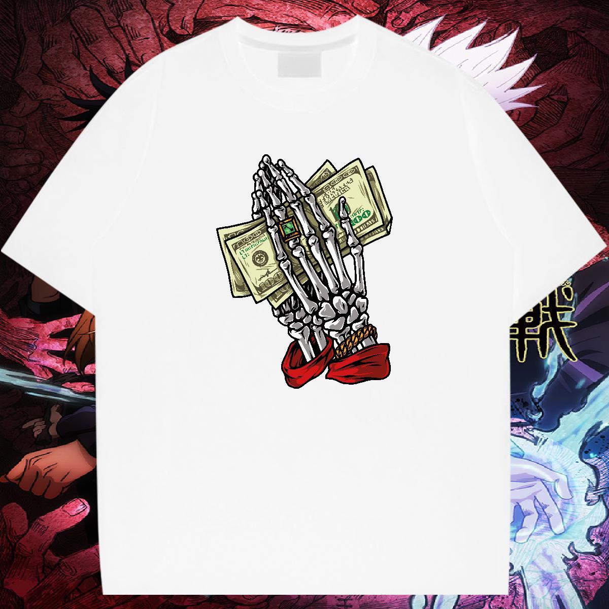 Wholesale Man T Shirts 230g 100% Cotton skull Hip Hop DIY Printed Breathable Men Tees Casual New Tshirts