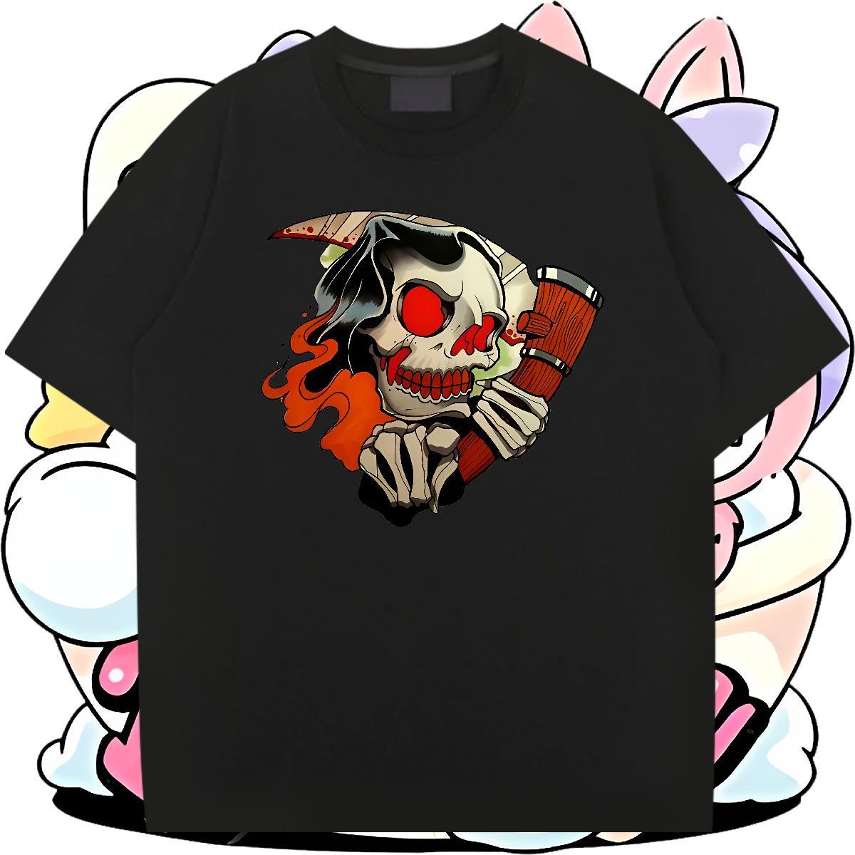 Cool Design T Shirt For Man 100% Cotton 230g skull Sports Casual Custom Big Size O Neck Short Sleeves Couples T Shirts Casual New Clothings