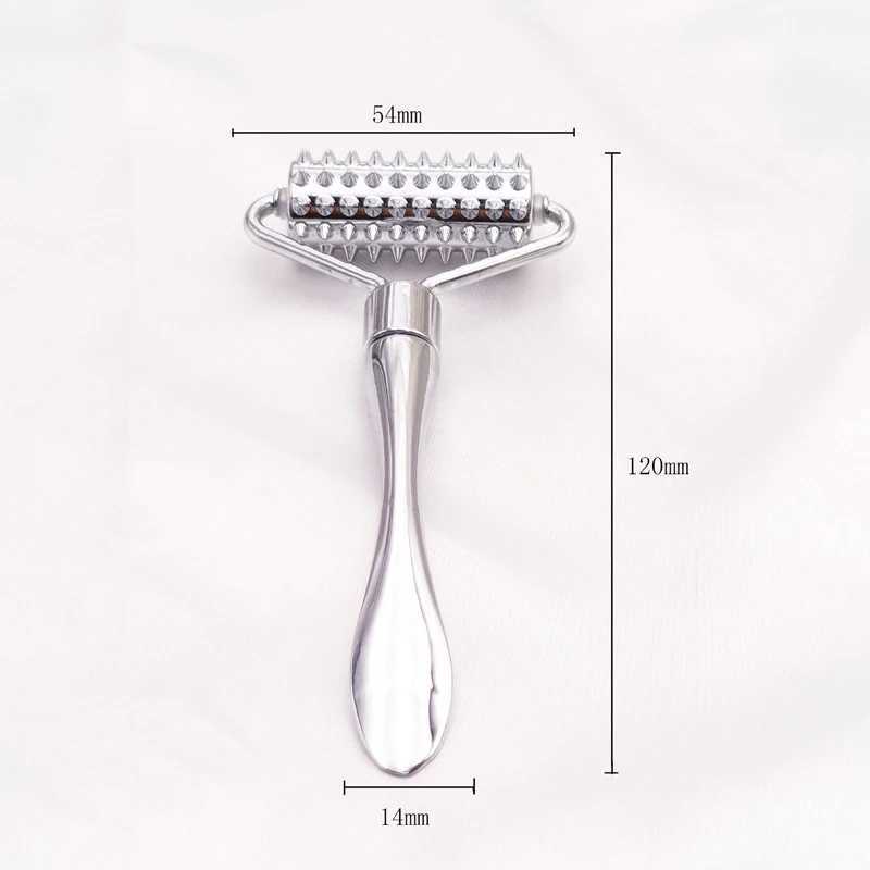Stainless steel pointed roller spatula massage ball stone face roller massager to improve neck facial beauty skin care tool CL240824