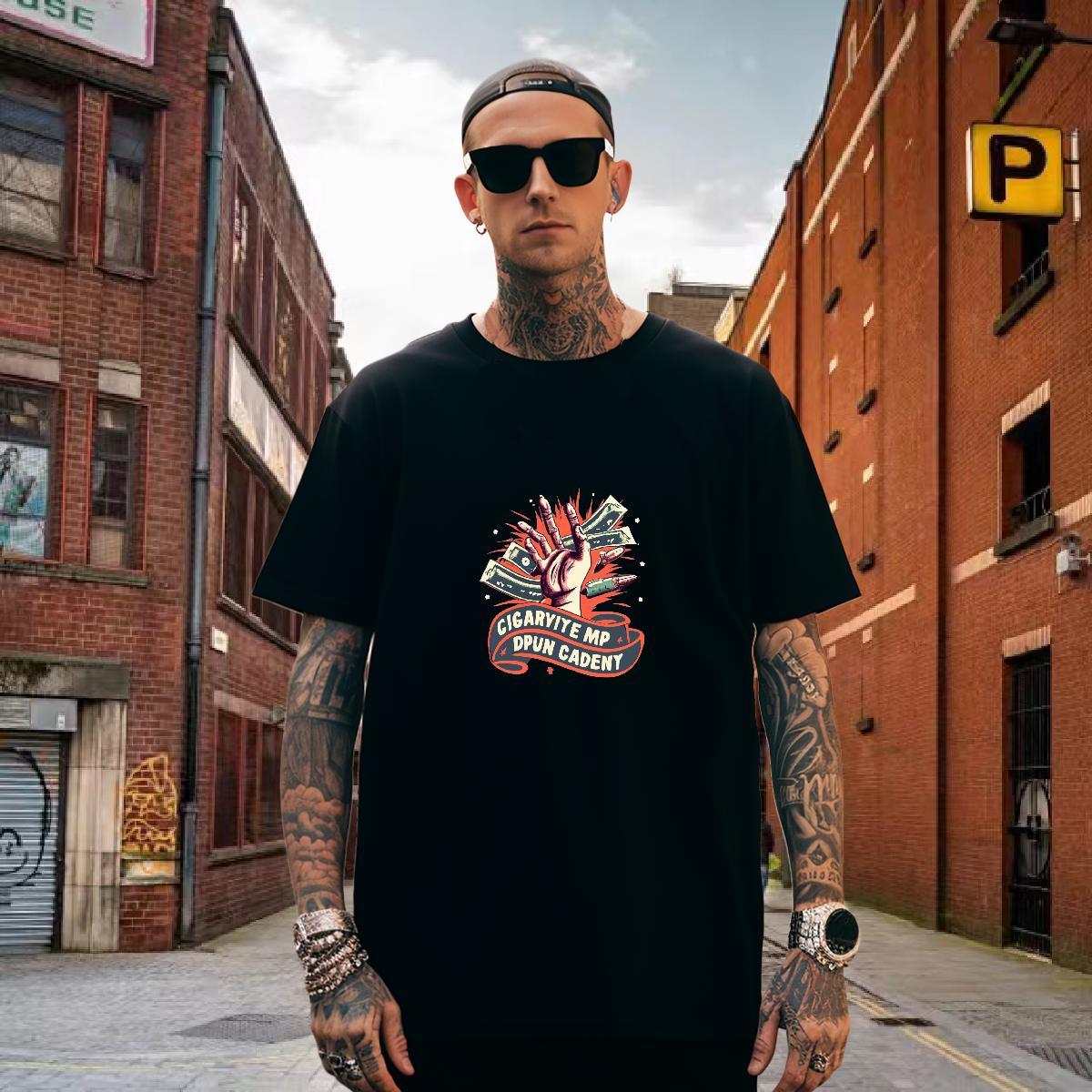 Designer Mens T Shirts 230g Pure Cotton skull Sport Floral Print Crew Neck Tshirts 2024 Tee Shirt