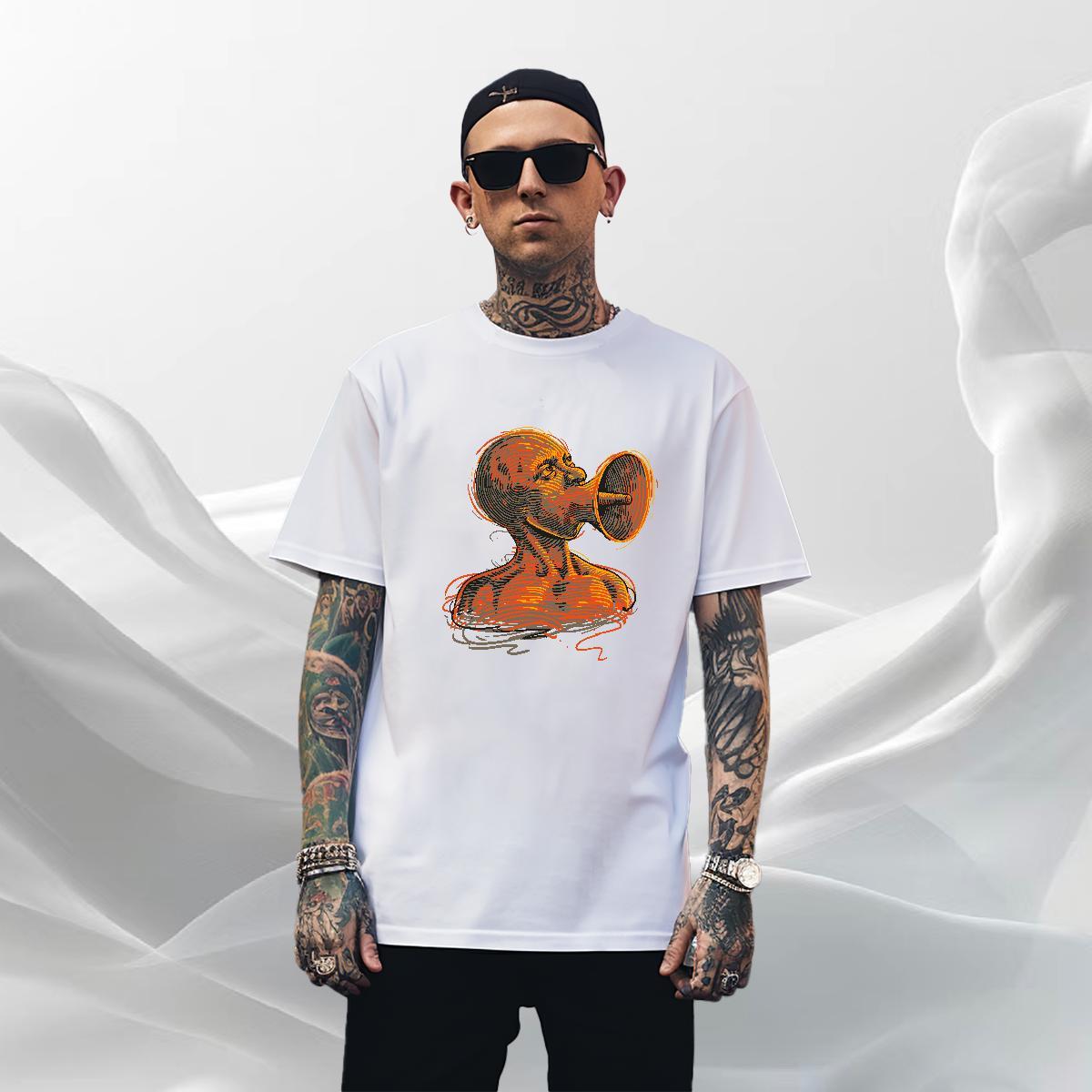 Popular T-Shirts for Men 100% Cotton 230g ET Sport Custom Anime Short Sleeve Soft Tshirts 2024 New Clothes
