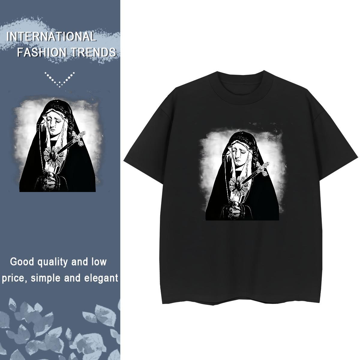 Designer Lady T shirt 230g Cotton nun Street Womens T Shirts Breathable Soft Anime Top Shirts