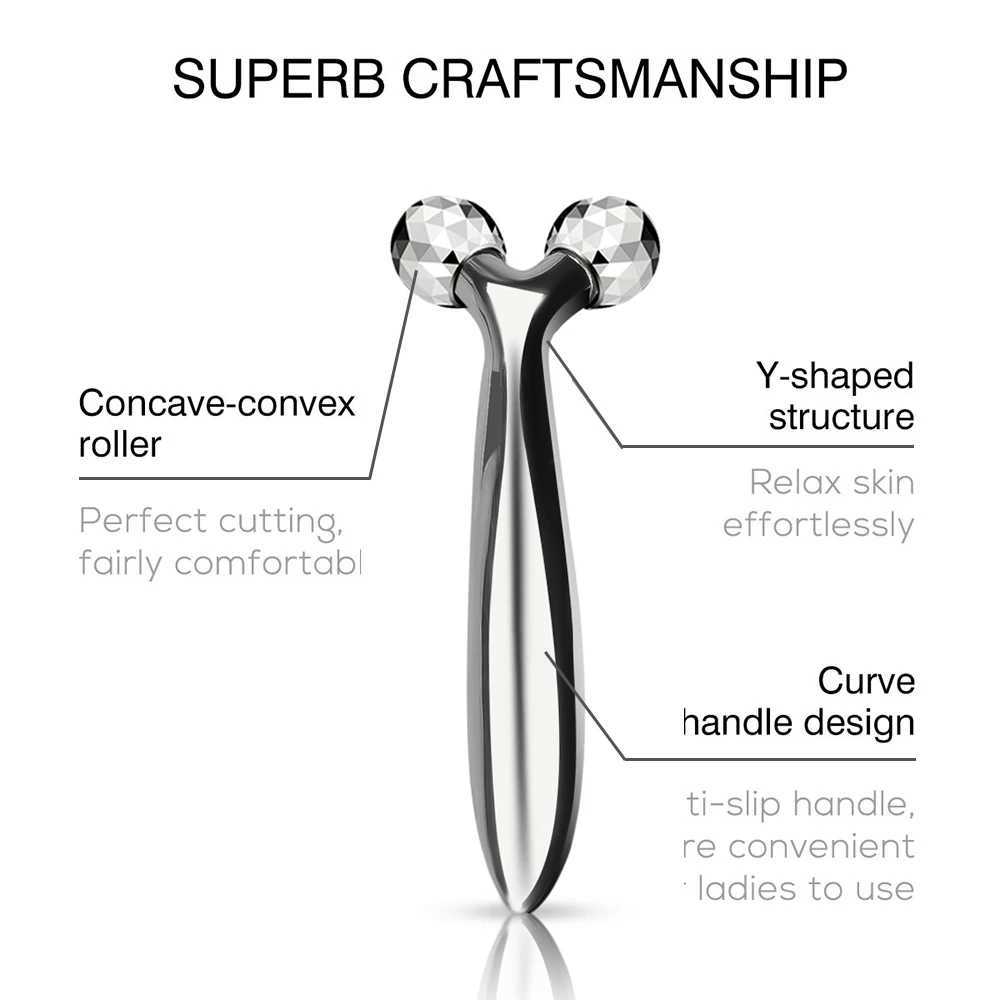 3D Roller Massager Lift Skin Tightening Wrinkle 360 Rotate Thin Face Facial Massage Tool Y Shape Massager CL240824