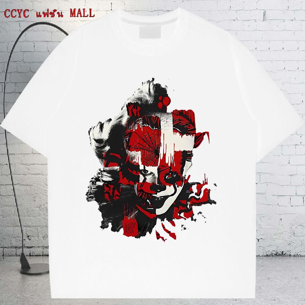 Loose fit Women Tshirts 100% Cotton 230g scary Hip Hop Womens T Shirts Breathable Soft Anime Oversized Tees Shirts