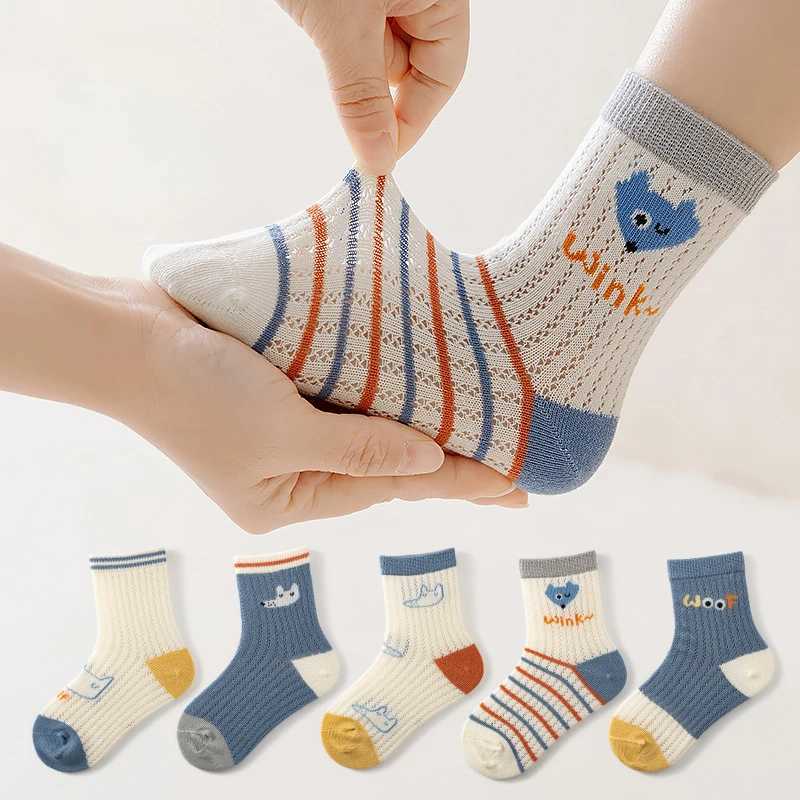 5Pairs/lot Children Socks for Girls Cotton Cute Outdoor Travel Sports Socks Cartoon Animal Causual Sports Clothes Accessories CL240824