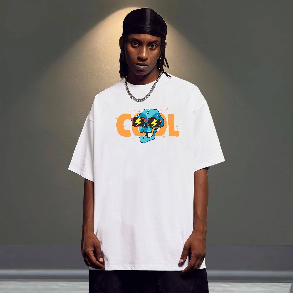 Cool Design T Shirt For Man 230g Cotton skull Sport Custom Printed Breathable Short Sleeve Mens Tshirts Stylist Tops Shirt