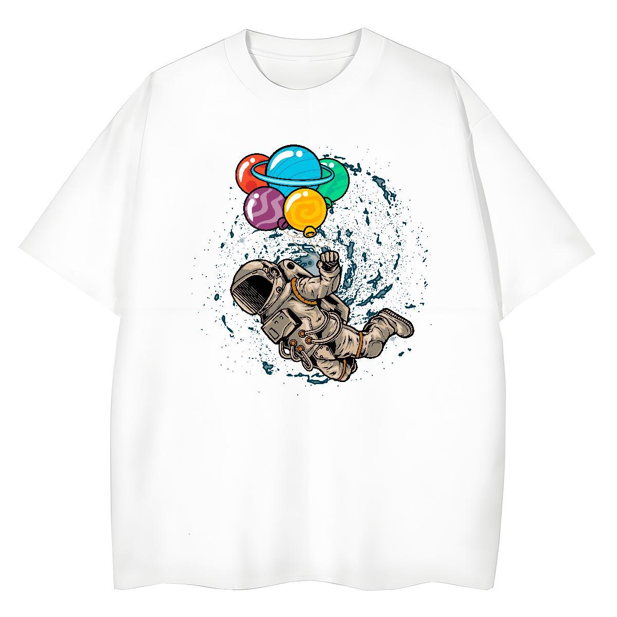 Comfortable Women Tshirts 230g 100% Cotton cosmonaut Daily Outfit Womens T Shirts Short sleeve Soft Graphic Clothings