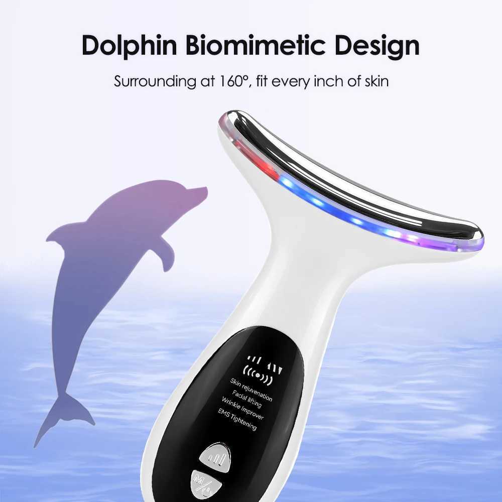 EMS Microcurrent Face Neck Lifting Beauty Device Hot Compress LED Photon Firming Rejuvenation Anti Wrinkle Facial Massager CL240824