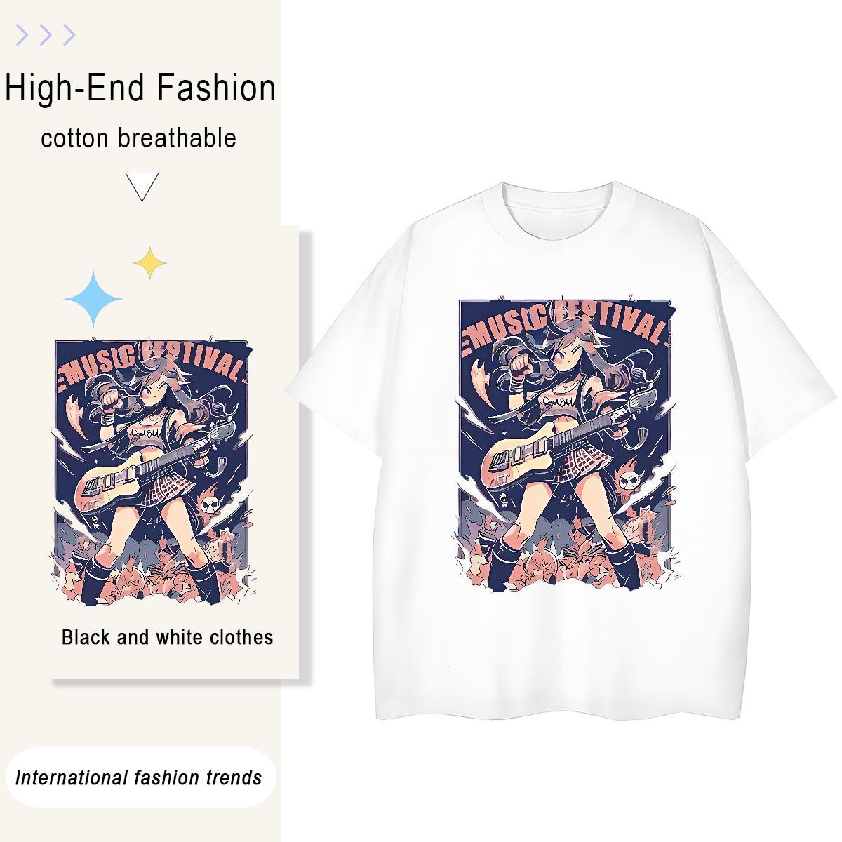 Brand Lady T shirt 230g 100% Cotton USA Hip Hop Street T Shirt For Woman Crew Neck Breathable Customized Tees