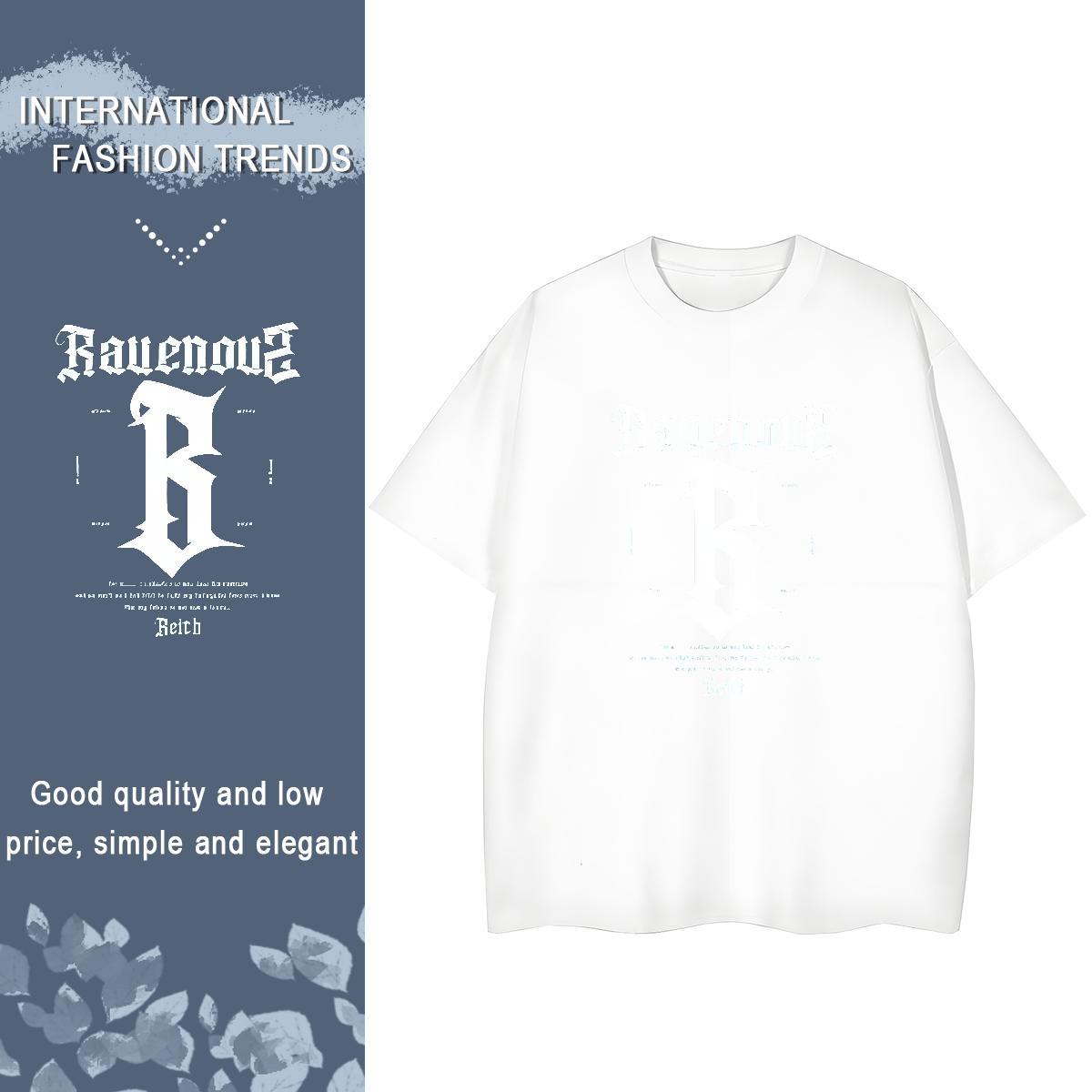 Loose fit Women Tees 100% Cotton 230g letter Hip Hop Street T-Shirts Short sleeve Soft Custom Printing Tops