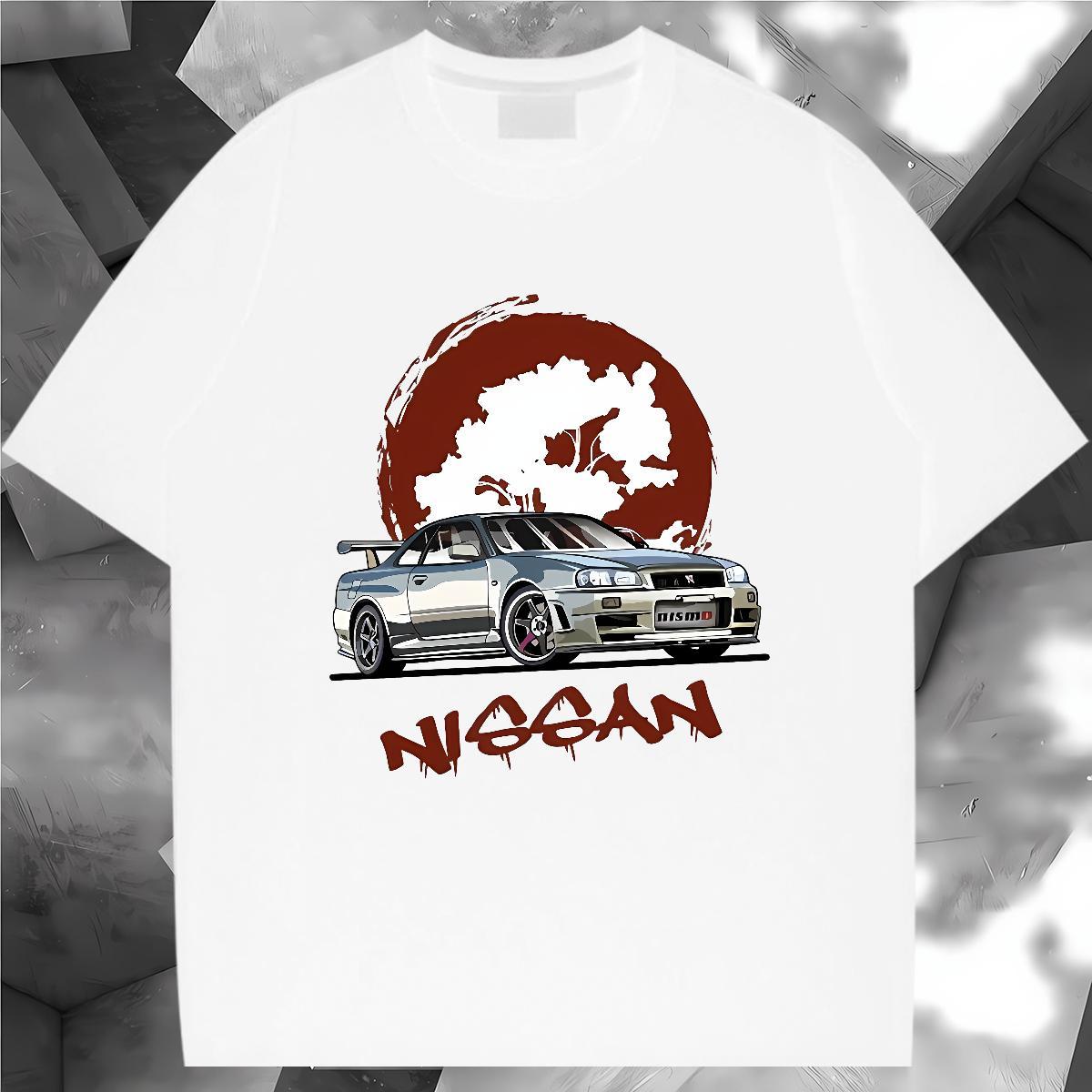 Wholesale Man T Shirts 230g Pure Cotton car Casual Beach DIY Printed Short Sleeve O-Neck Men Clothes T-Shirt New Tees Shirts