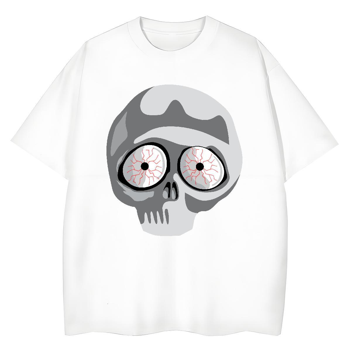 Classic Mens T Shirts 230g Pure Cotton skull Street White Plus Size Breathable Short Sleeve Men Clothes T-Shirt 2024 Designer Top Tees