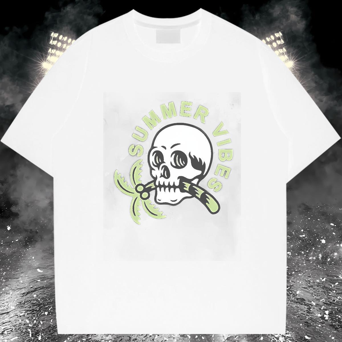 Loose Fit T Shirts Men 230g Cotton halloween Outdoor Custom Big Size Breathable Crew Neck Men Tshirts Brand Tops Tees
