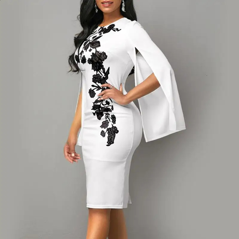 Elegant Evening Women Dress Long Sleeve Party Dresses Office Lady Temperament Female Dress Up Slim O Neck Fashion Outfit 240823