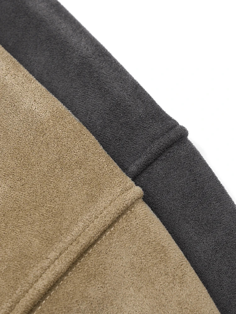 Autumn Collection 420gsm Suede Fabric Warm Wool Lining Sweater Mens Extra Large Retro Hoodie 240823