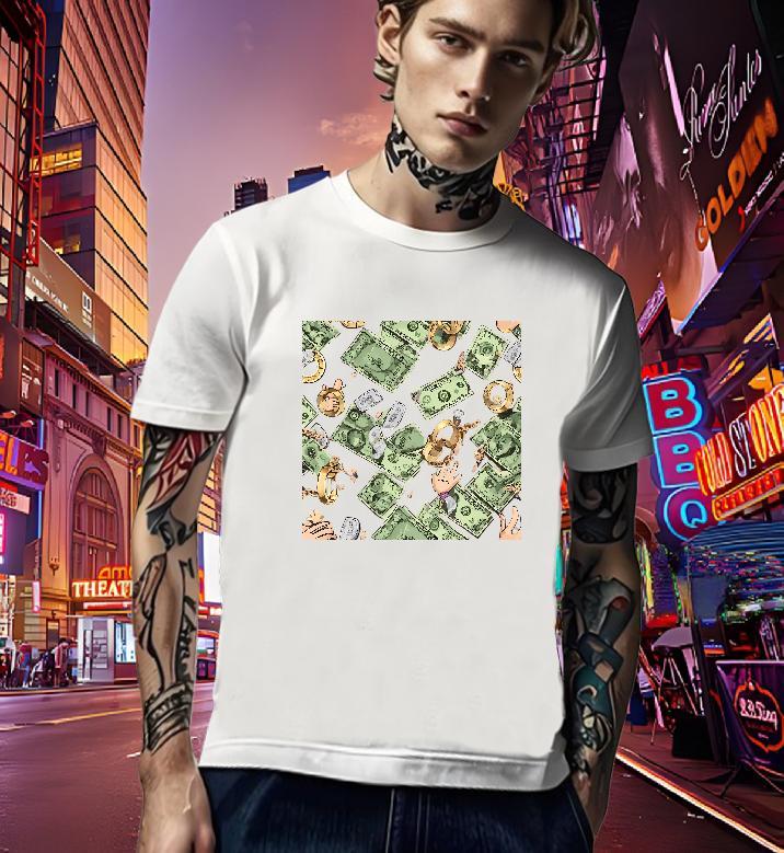 Cool T-Shirts 230g 100% Cotton dollar Daily Wear Customized Print Short Sleeve O-Neck Tshirts 2024 Tops Tees