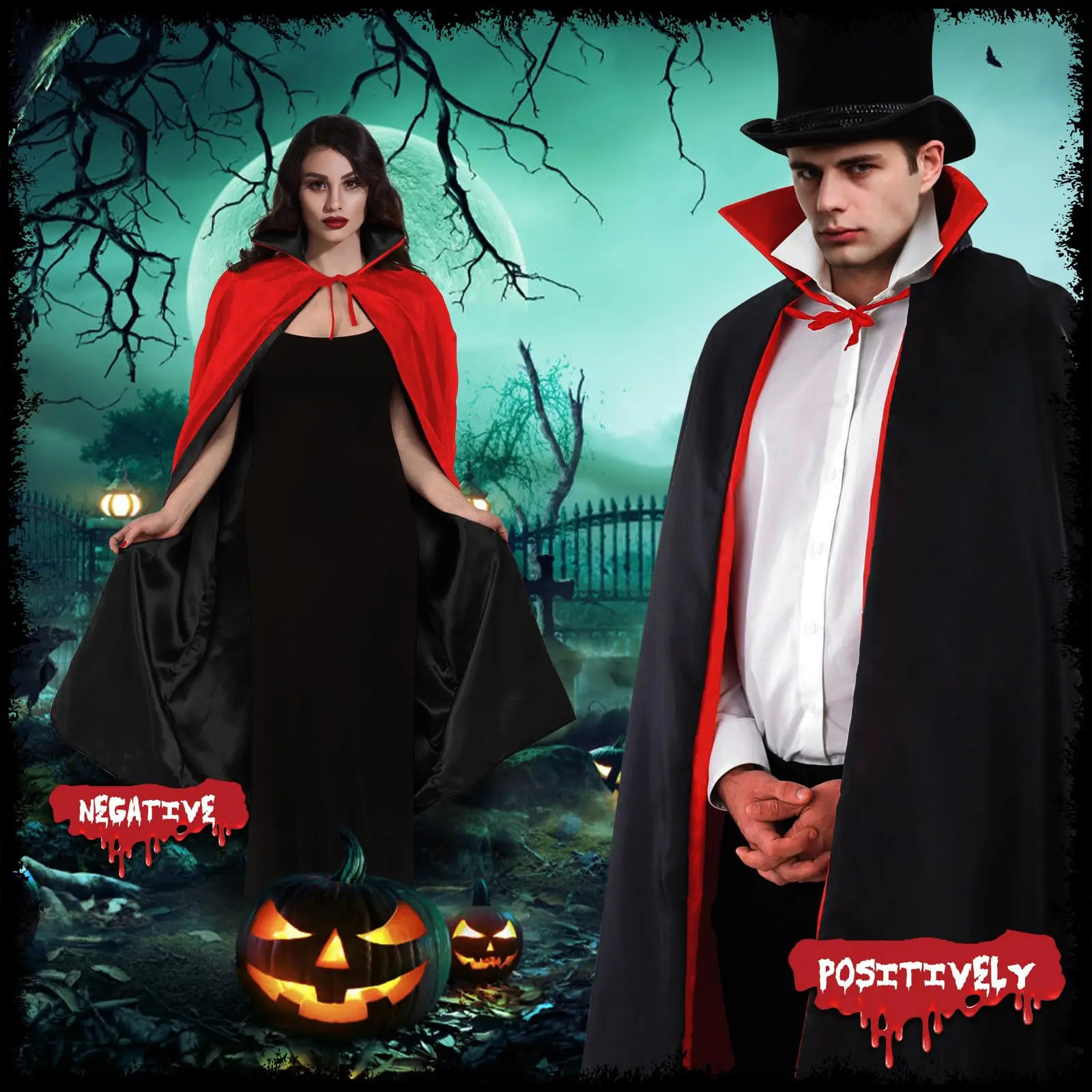 3 Dress up CornersNecklaceEarrings Double sided Hooded Witch Corners Suitable for Adults and Women Halloween w240824