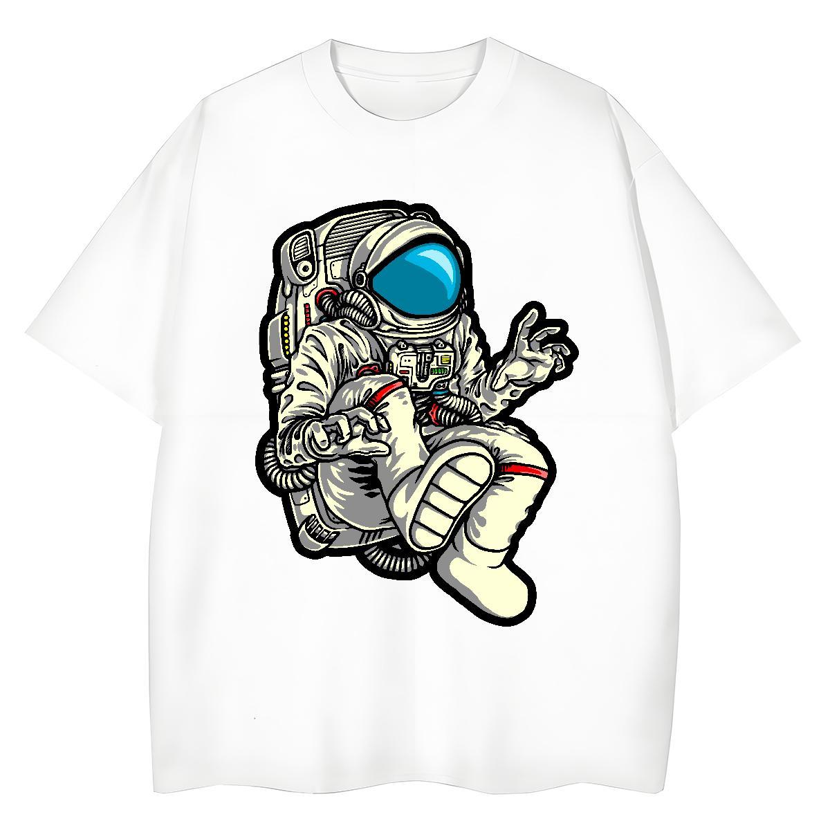 5A Women Tshirts 230g Pure Cotton cosmonaut Beach T-Shirts Breathable Plus Size Custom Top Tees