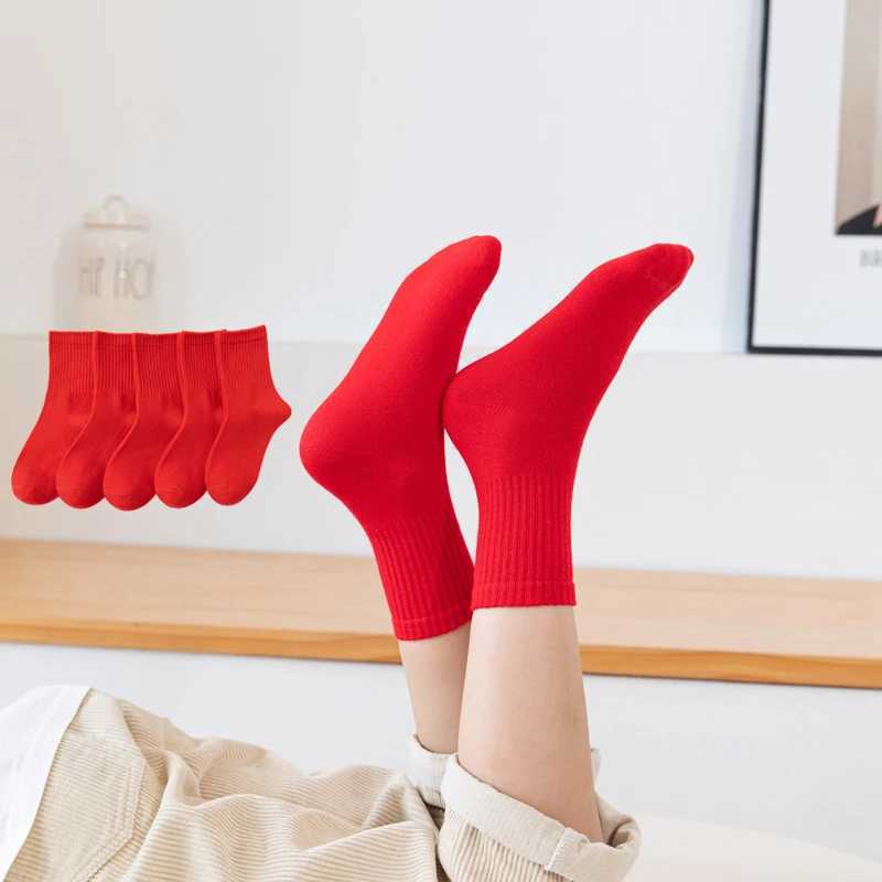 3Pairs/lot New Childrens socks red color cotton girls boys socks 3-12years CL240824