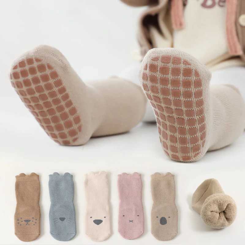 Cartoon Newborn Socks Childrens Anti-slip Socks Cute Boy Cotton Baby Toddler Socks CL240824