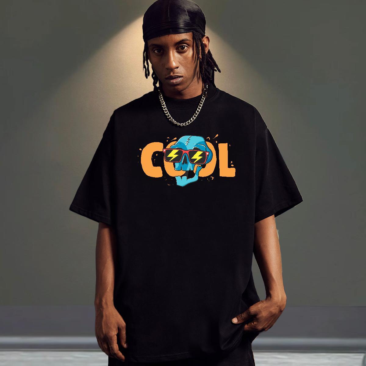 Cool Design T Shirt For Man 230g Cotton skull Sport Custom Printed Breathable Short Sleeve Mens Tshirts Stylist Tops Shirt