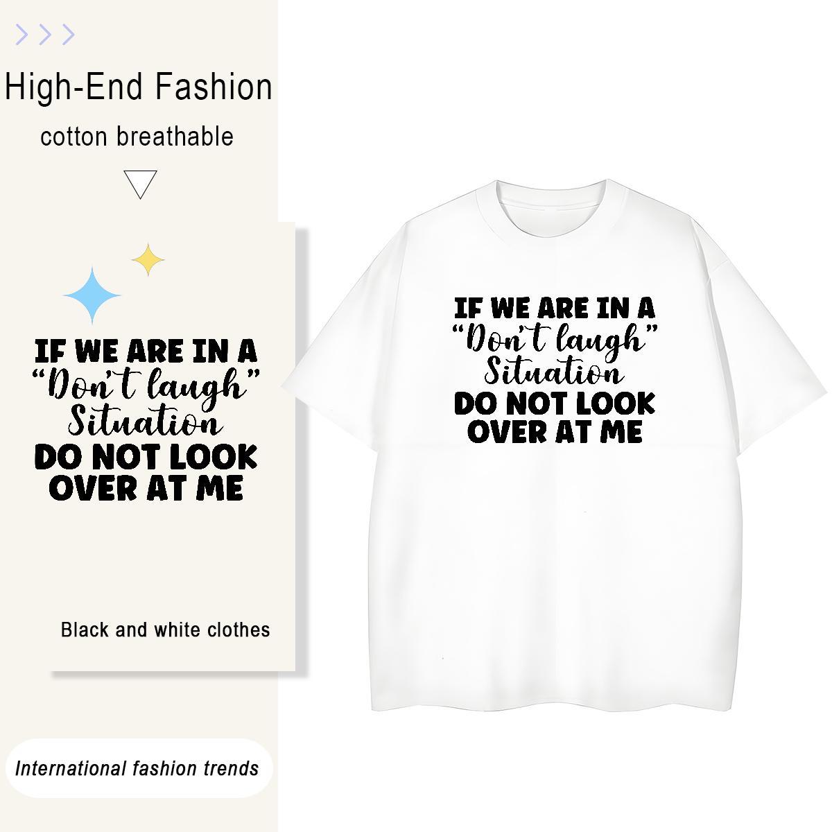 Female Tshirt for Man Woman 230g Pure Cotton letter Casual T-Shirts Breathable Soft Cartoon Anime Tops Tees