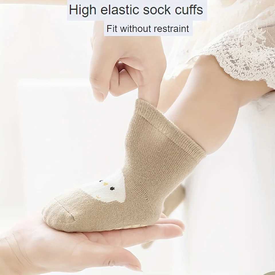 Six Pairs Autumn And Winter Large Area Dot Glue Baby Trampoline Socks Baby Little Kids Non-slip Floor Socks Large Cartoon Strai CL240824