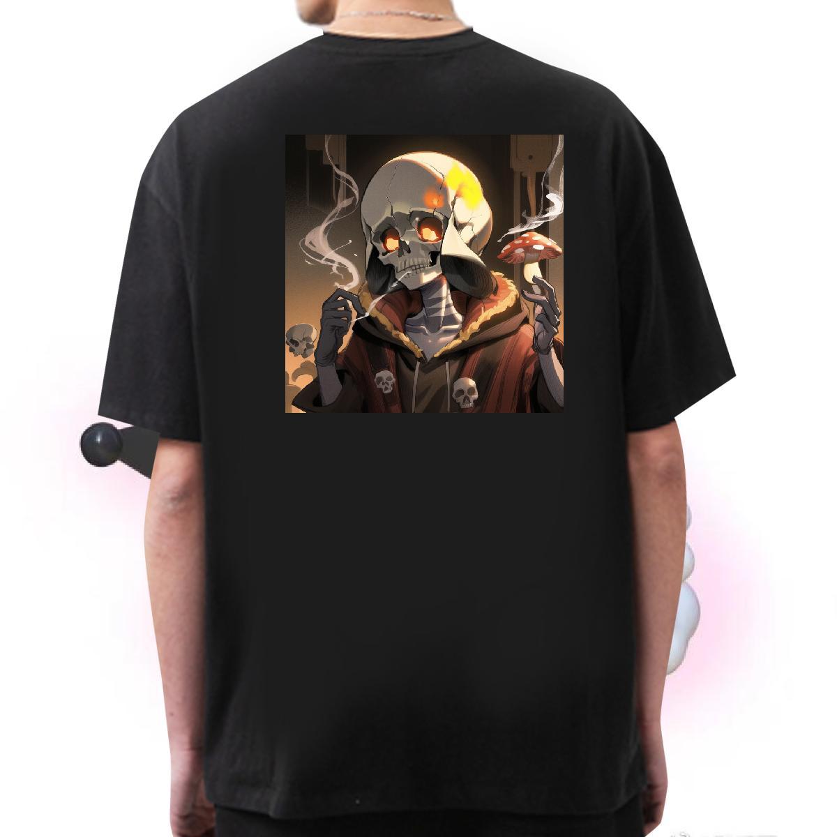 High Quality T-Shirts 230g Cotton skull Daily Outfit DIY Printed Breathable Crew Neck Men Tshirts New Designer Clothings