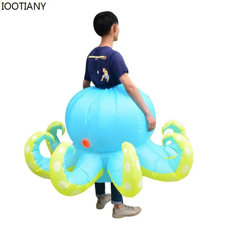 Men women animals inflatable costumes octopus performance props shark air blowing set Halloween mascot stage party 240823