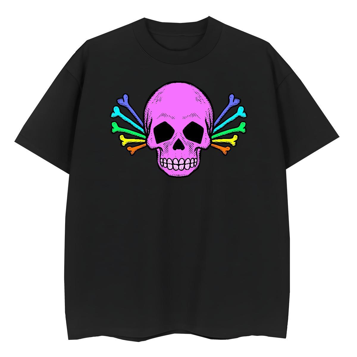 Soft Men T Shirts 230g Pure Cotton skull Daily Wear Custom Print Plus Size Short Sleeve O-Neck Tshirt for Man Woman Wholesale Tops Tees