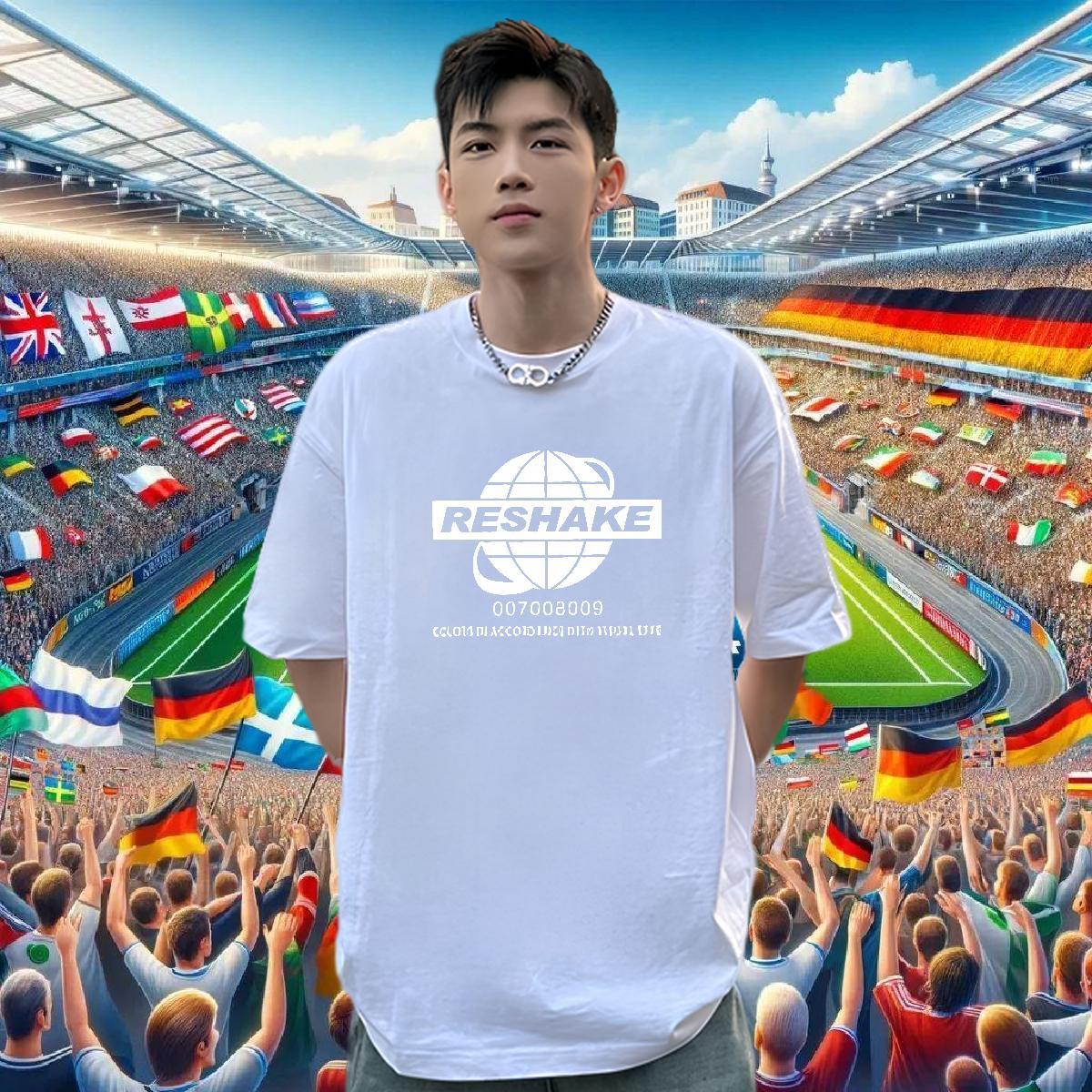 TOP Quality T Shirts Men 230g Cotton letter Sport DIY Logo Oversized Round Neck Short Sleeve Mens Tshirts New Arrival Tees