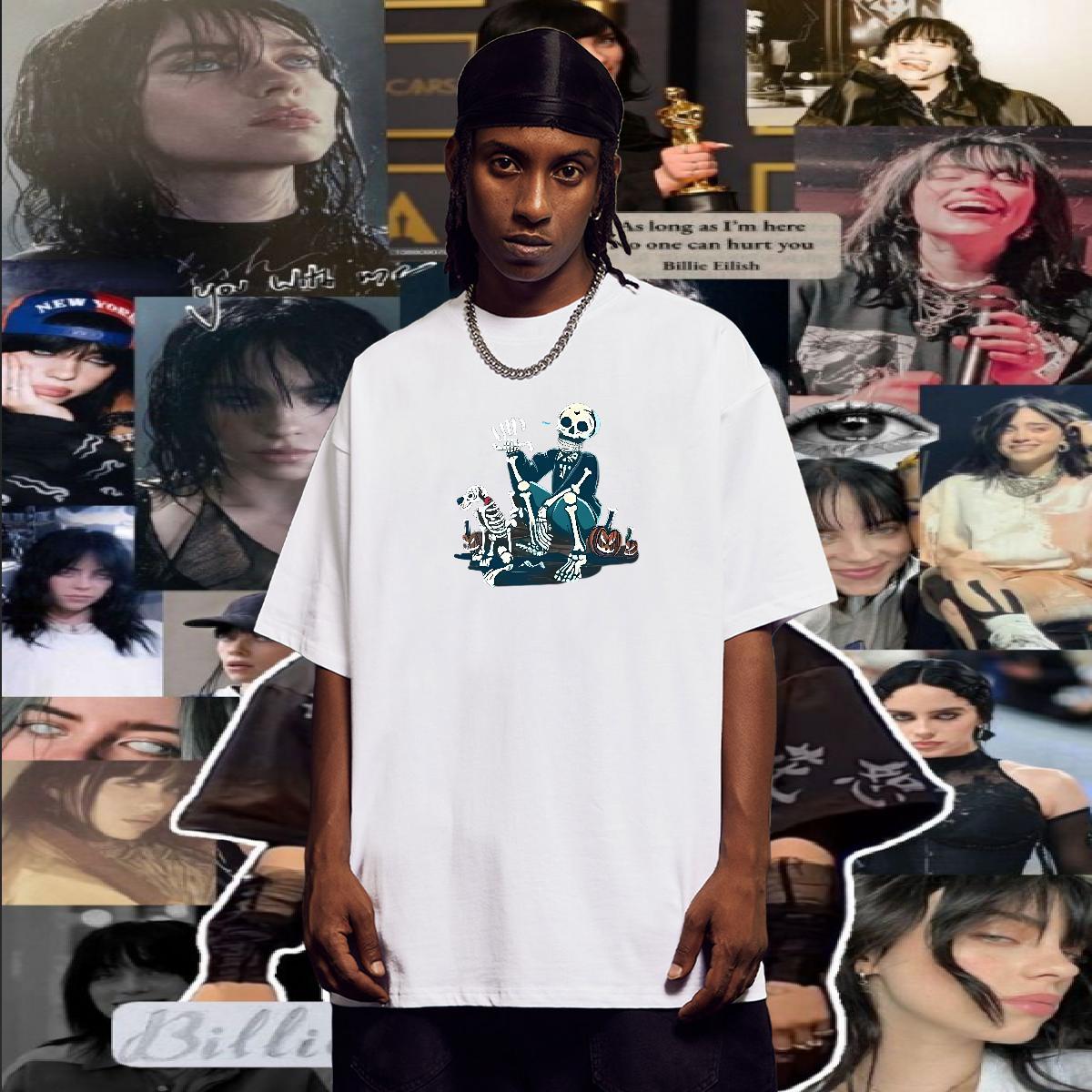 High Quality T-Shirts 230g Pure Cotton halloween Street wear Hip Hop Custom Printed Breathable Short Sleeve Men Clothes T-Shirt Casual New Tee Shirt