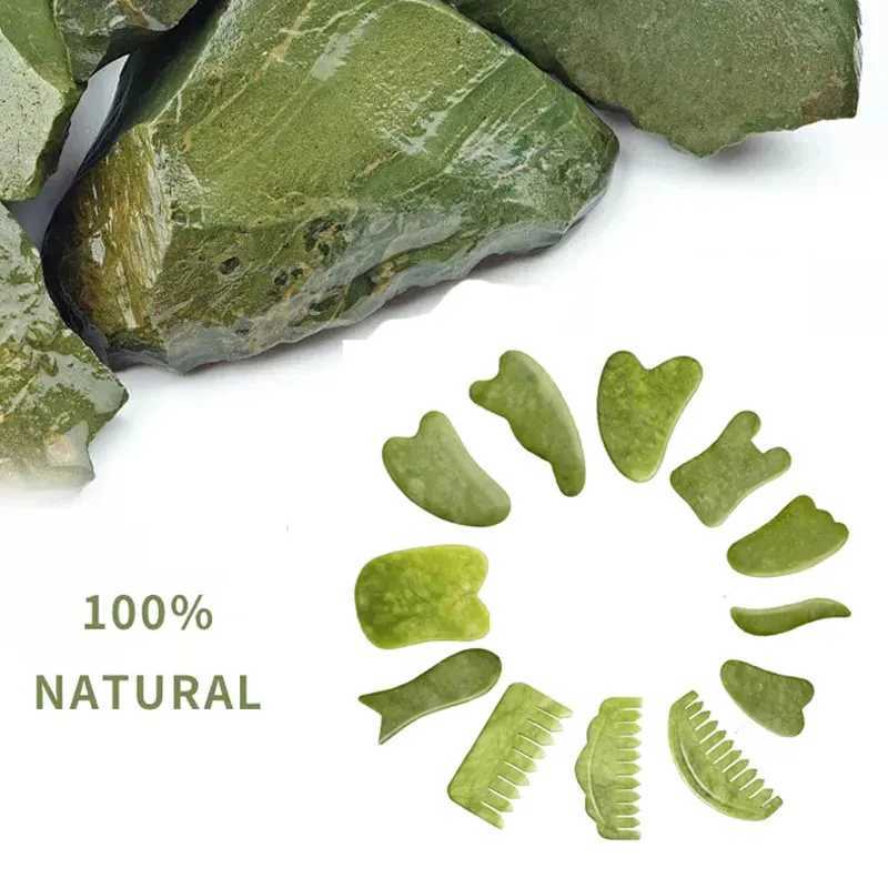 Natural Jade Stone Scraping Gua Sha Board Massager Face SPA Guasha Acupuncture Skin Beauty Facial Care Massage Tools CL240824