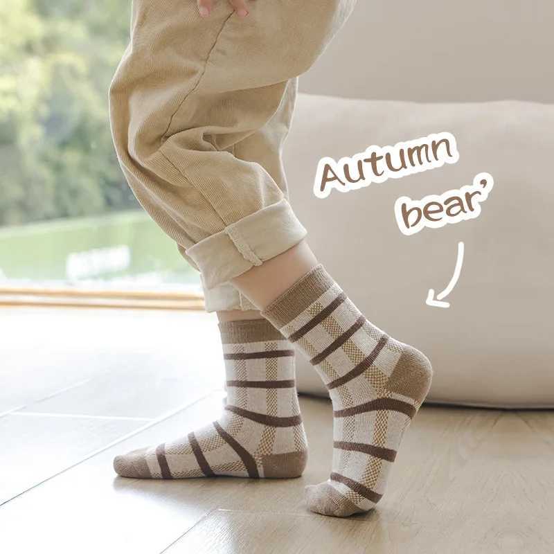 1-9T Kids Boys Girls Socks Autumn Cozy Sock Cute Bear Pattern Cotton Socks Children CL240824