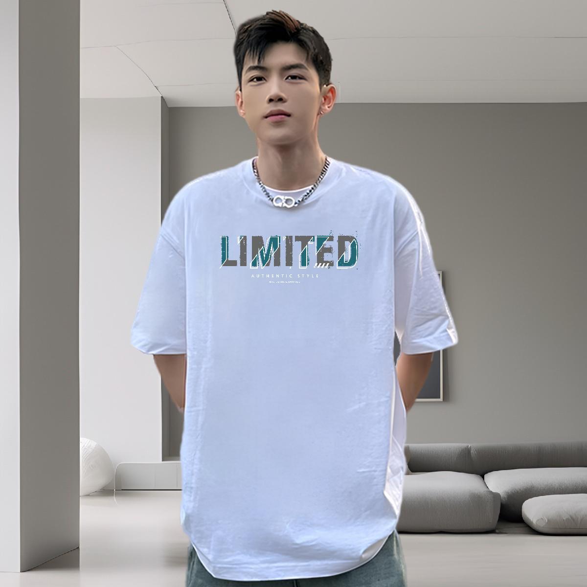 Free Shipping T Shirts Men 230g Pure Cotton letter Outdoor Cartoon Print Breathable Short Sleeve Men Tshirts DIY Customized Tops Shirt