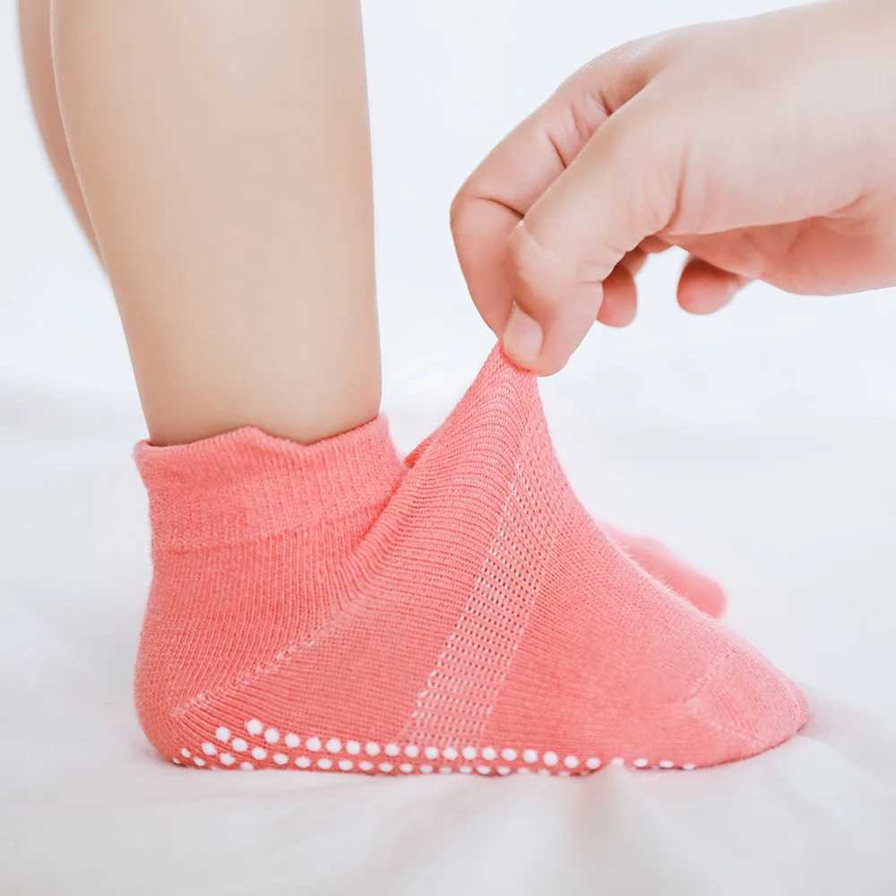 6 Pairs Girls Cotton Non-slip Floor Socks For Toddler Kids Baby Indoor Activities Learn To Walk Ankle Socks CL240824