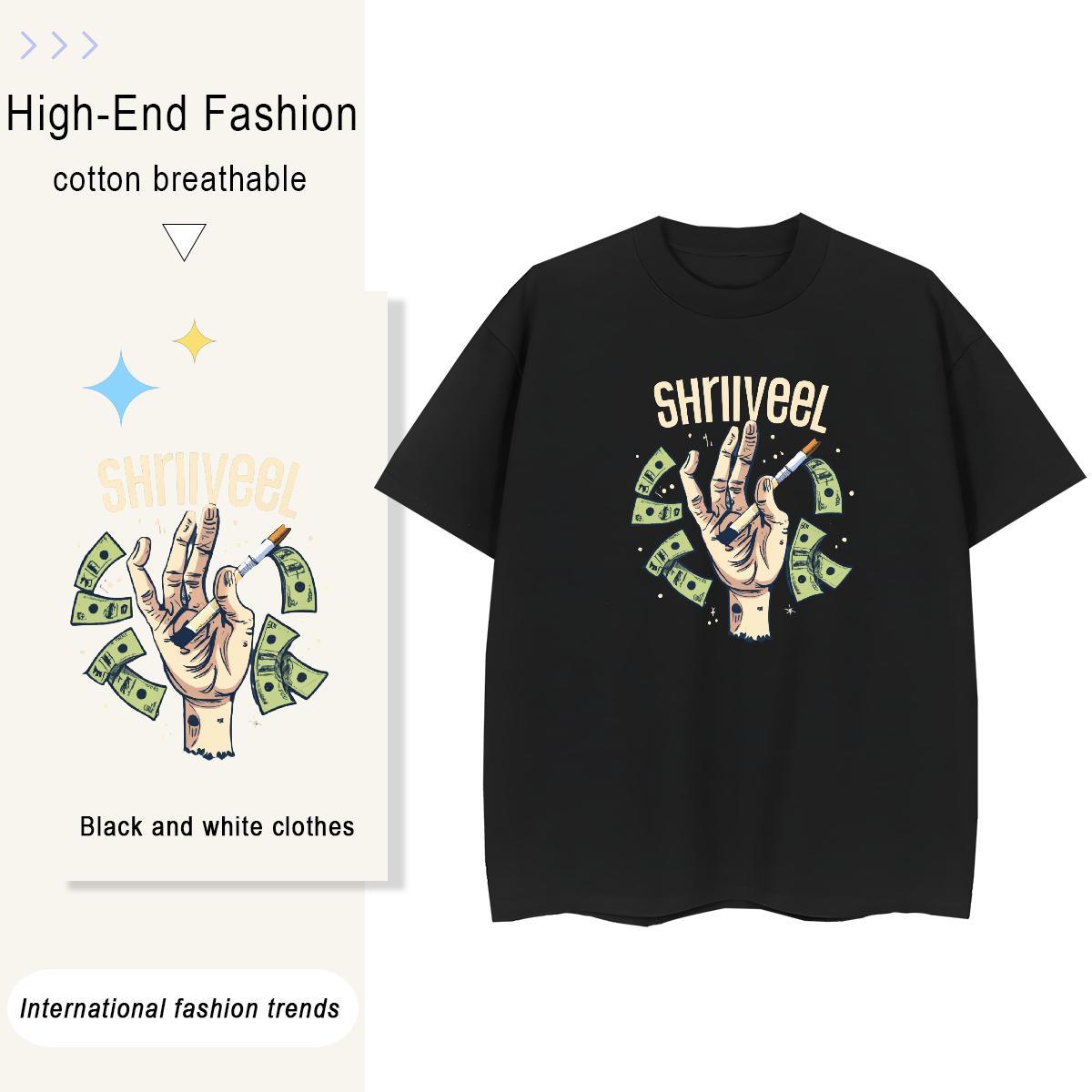 Cool Mens T Shirts 230g Cotton skull Hip Hop Plus Size Custom Round Neck Short Sleeve Men Tees Designer Fashion Tops Tees