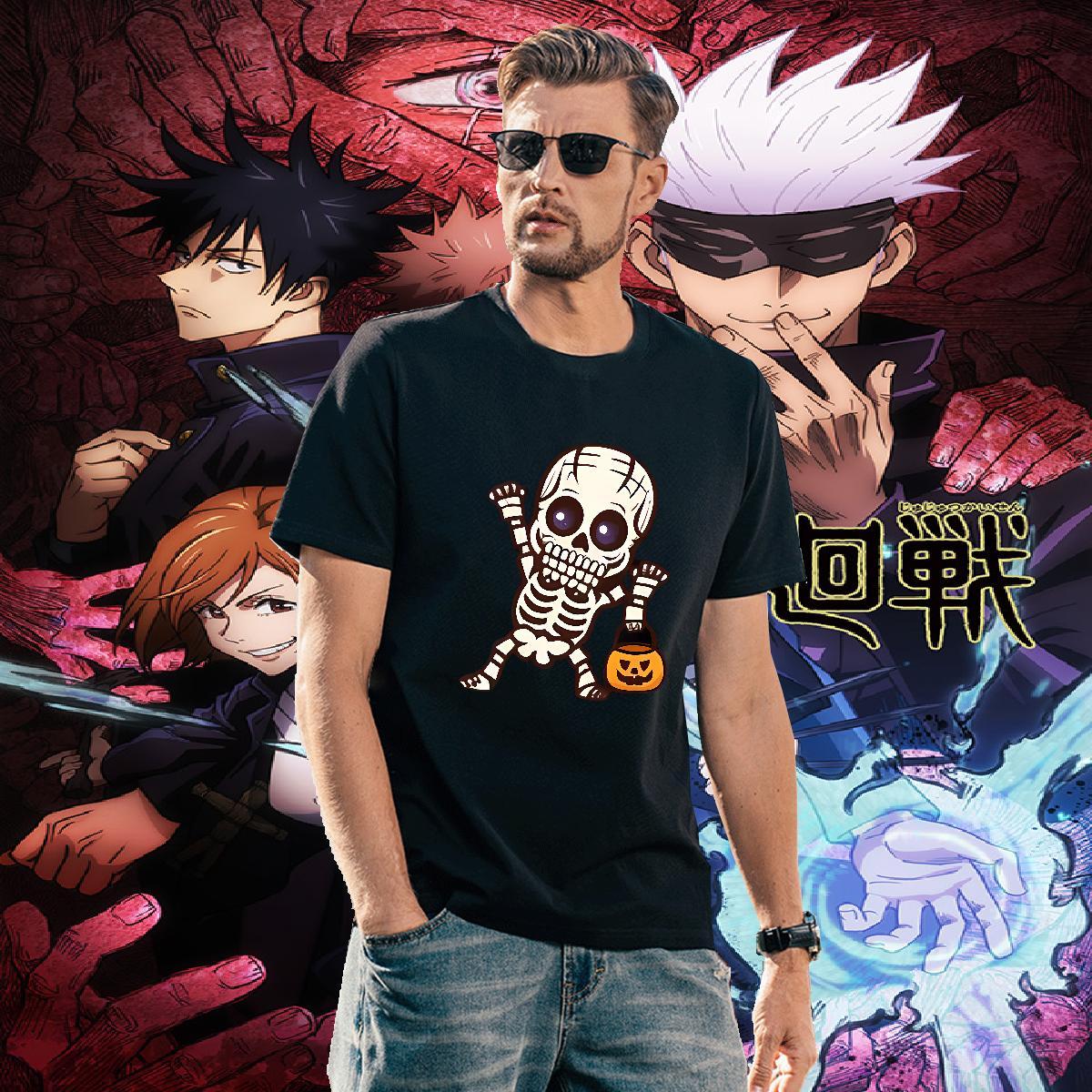 Popular T-Shirts for Men 100% Cotton 230g halloween Street Wear Oversized Breathable Short Sleeve Tshirts 2024 New Tops Tees