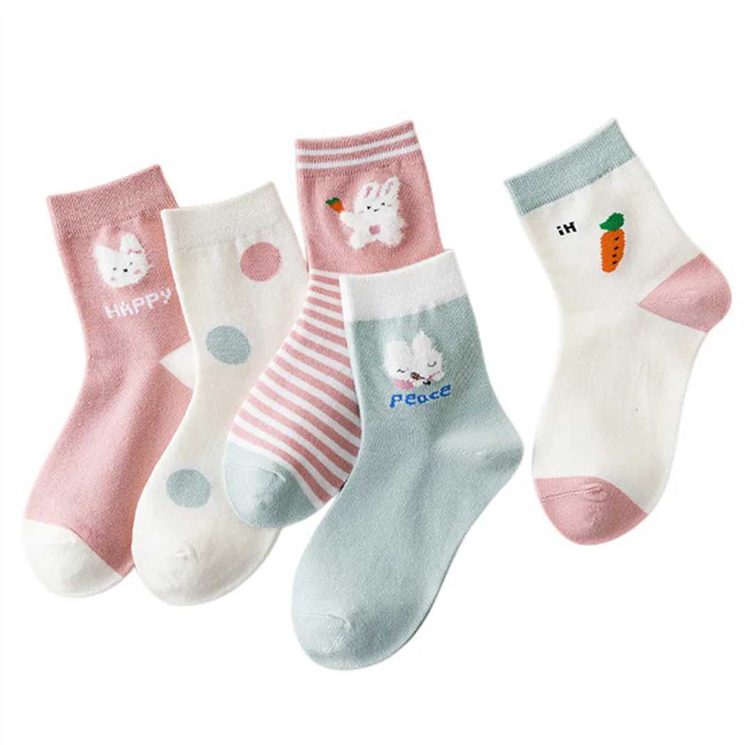 5Pairs Childrens Socks Spring And Autumn Cotton Car Cartoon Boys Socks Kids Sports Socks Boys Girls Quality Breathable Socks CL240824